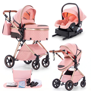 Movebaby™ 3 in 1 Kinderwagen met Autostoel & ISOFIX Base Movebaby