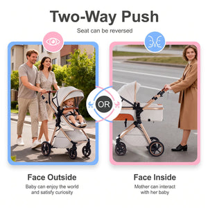 Movebaby™ 3 in 1 Kinderwagen met Autostoel & ISOFIX Base Movebaby