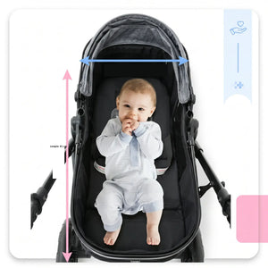Movebaby™ Luxe 3-in-1 Kinderwagen – Compleet met Accessoires | Verstelbaar, Inklapbaar & Geschikt vanaf Geboorte Movebaby