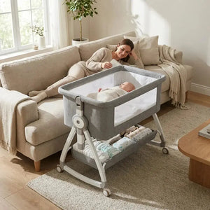 Luxe Baby Wieg – Verstelbaar & Comfortabel | Geschikt voor 0-36 Maanden | Aluminium Frame & Zachte Bekleding Movebaby