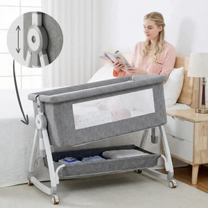 Luxe Baby Wieg – Verstelbaar & Comfortabel | Geschikt voor 0-36 Maanden | Aluminium Frame & Zachte Bekleding Movebaby