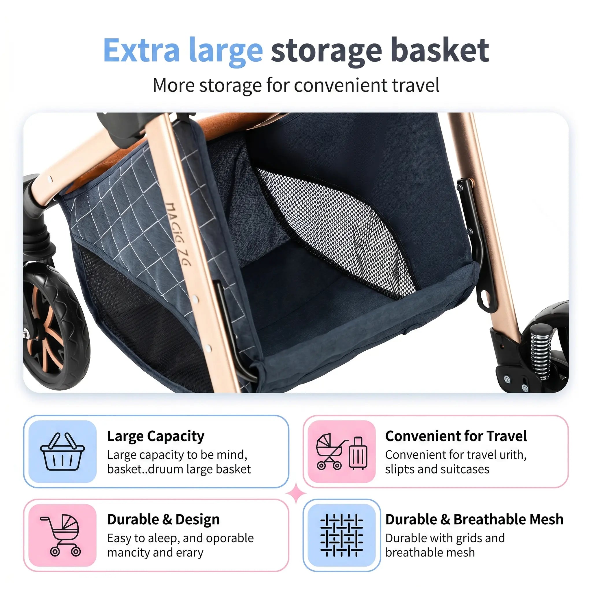 Movebaby™ 3-in-1 Kinderwagen – Lichtgewicht & Opvouwbaar | Geschikt vanaf Geboorte Movebaby