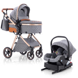 Movebaby™ 3 in 1 Kinderwagen met Autostoel & ISOFIX Base Movebaby