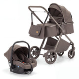 Movebaby™ 3 in 1 Kinderwagen met Autostoel | Luxe Opvouwbare Kinderwagen vanaf Geboorte | Lichtgewicht Aluminium Frame Movebaby