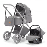 Movebaby™ 3 in 1 Kinderwagen met Autostoel | Luxe Opvouwbare Kinderwagen vanaf Geboorte | Lichtgewicht Aluminium Frame Movebaby