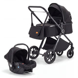 Movebaby™ 3 in 1 Kinderwagen met Autostoel | Luxe Opvouwbare Kinderwagen vanaf Geboorte | Lichtgewicht Aluminium Frame Movebaby