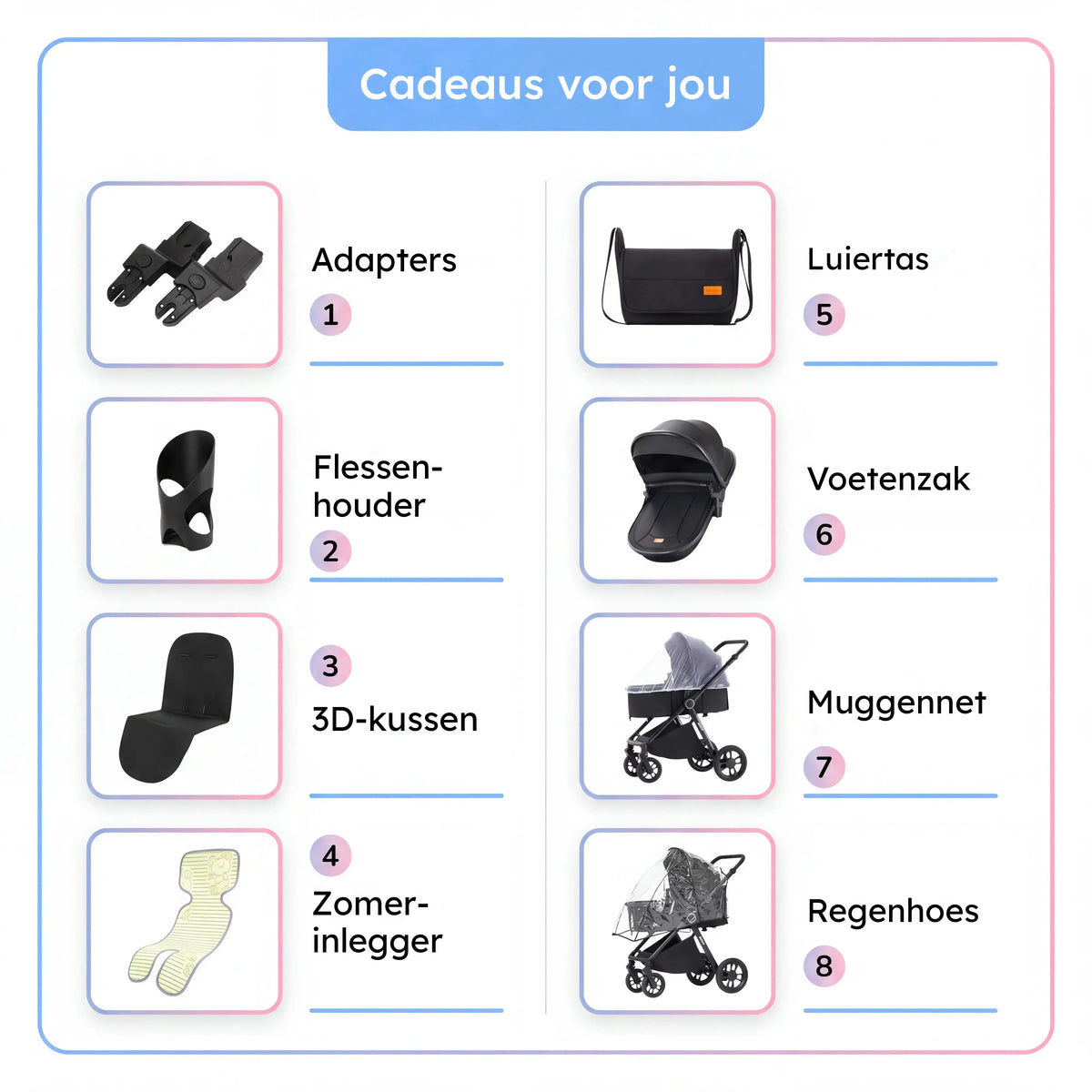 Movebaby™ 3 in 1 Kinderwagen met Autostoel | Luxe Opvouwbare Kinderwagen vanaf Geboorte | Lichtgewicht Aluminium Frame Movebaby