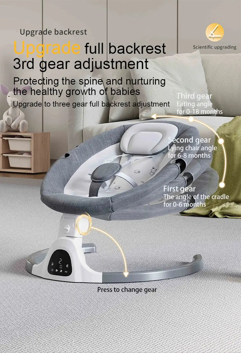 Movebaby™ Elektrische Baby Schommelstoel – Met Afstandsbediening en Muziekfunctie – Tot 15KG Movebaby
