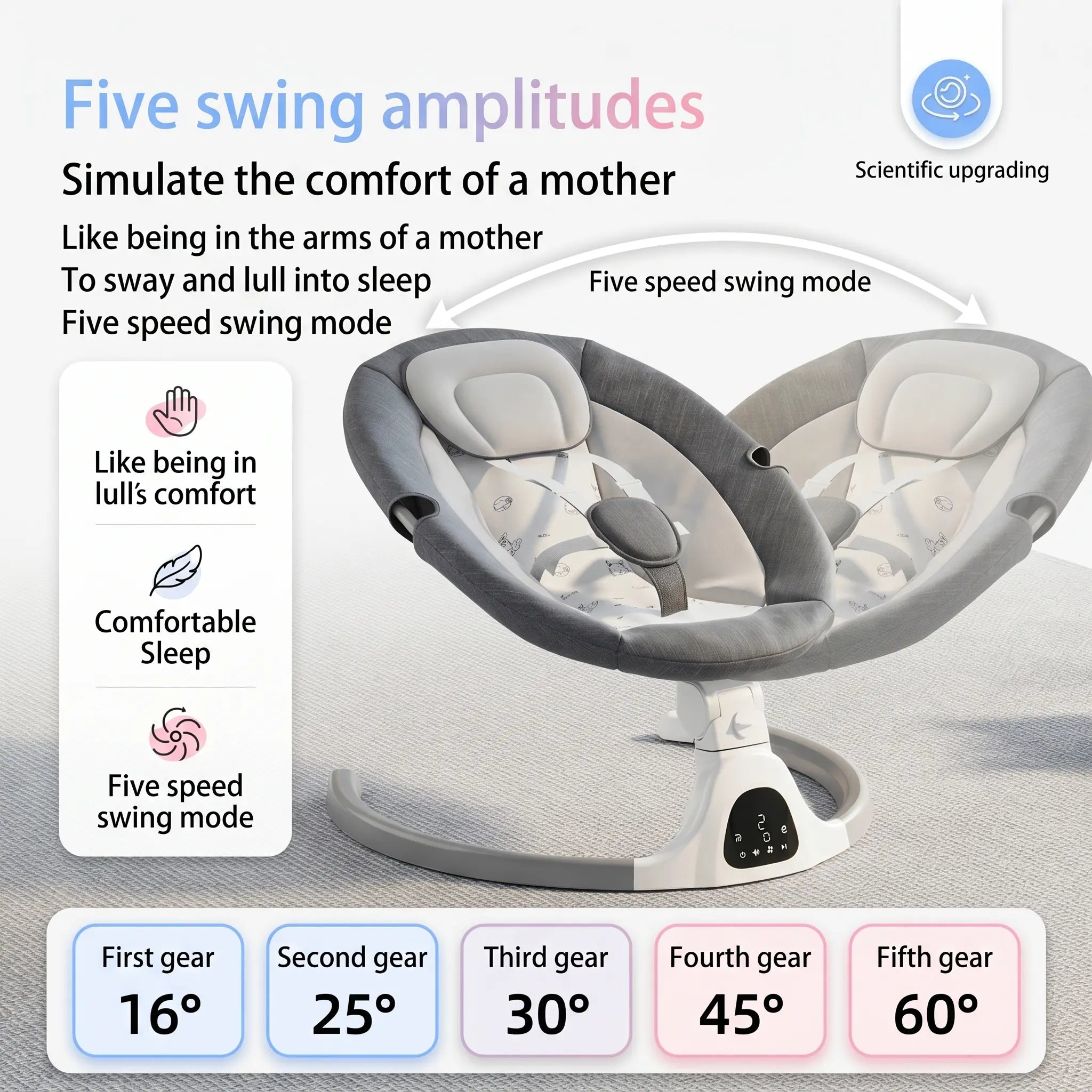 Movebaby™ Elektrische Baby Schommelstoel met Afstandsbediening – Vanaf Geboorte tot 15 KG Movebaby
