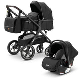 Movebaby™ Luxe 3-in-1 Kinderwagen – Compleet met 9 Accessoires | Verstelbaar, Inklapbaar & Geschikt vanaf Geboorte Movebaby