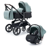 Movebaby™ Luxe 3-in-1 Kinderwagen – Compleet met 9 Accessoires | Verstelbaar, Inklapbaar & Geschikt vanaf Geboorte Movebaby