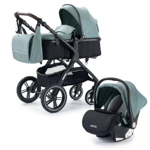 Movebaby™ Luxe 3-in-1 Kinderwagen – Compleet met 9 Accessoires | Verstelbaar, Inklapbaar & Geschikt vanaf Geboorte Movebaby