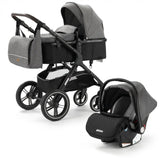 Movebaby™ Luxe 3-in-1 Kinderwagen – Compleet met 9 Accessoires | Verstelbaar, Inklapbaar & Geschikt vanaf Geboorte Movebaby