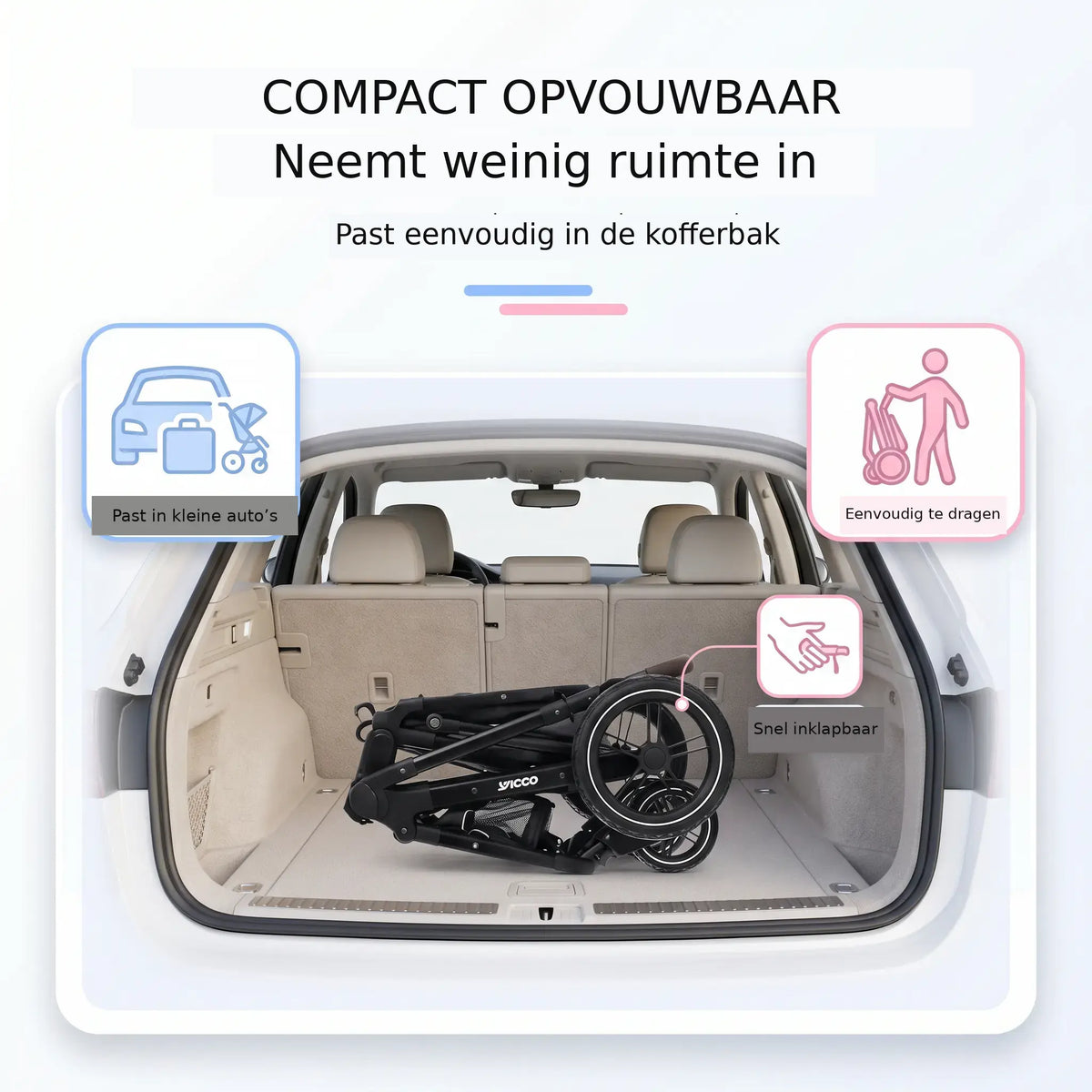 Movebaby™ Luxe 3-in-1 Kinderwagen – Compleet met Accessoires | Verstelbaar, Inklapbaar & Geschikt vanaf Geboorte Movebaby