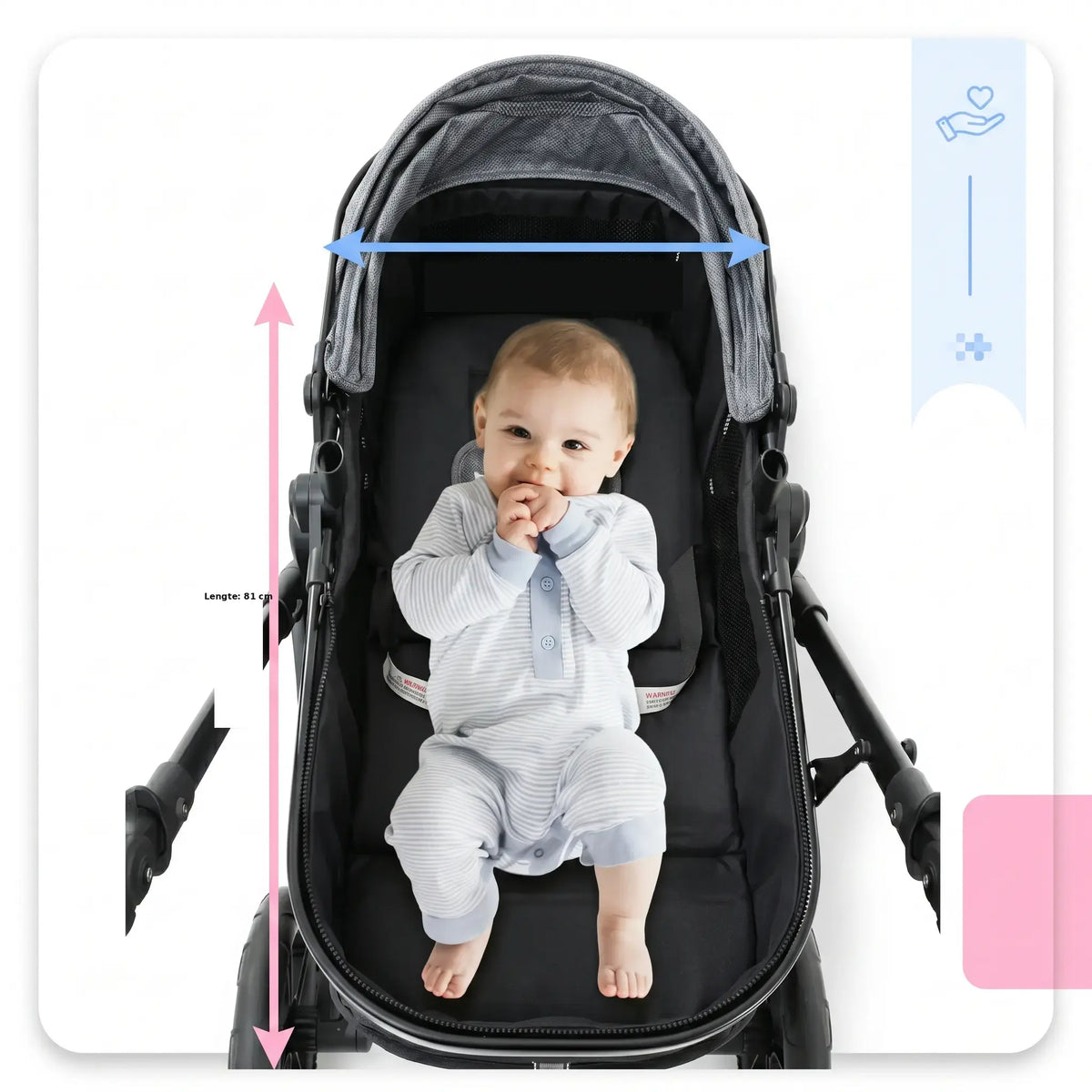 Movebaby™ Luxe 3-in-1 Kinderwagen – Compleet met Accessoires | Verstelbaar, Inklapbaar & Geschikt vanaf Geboorte Movebaby