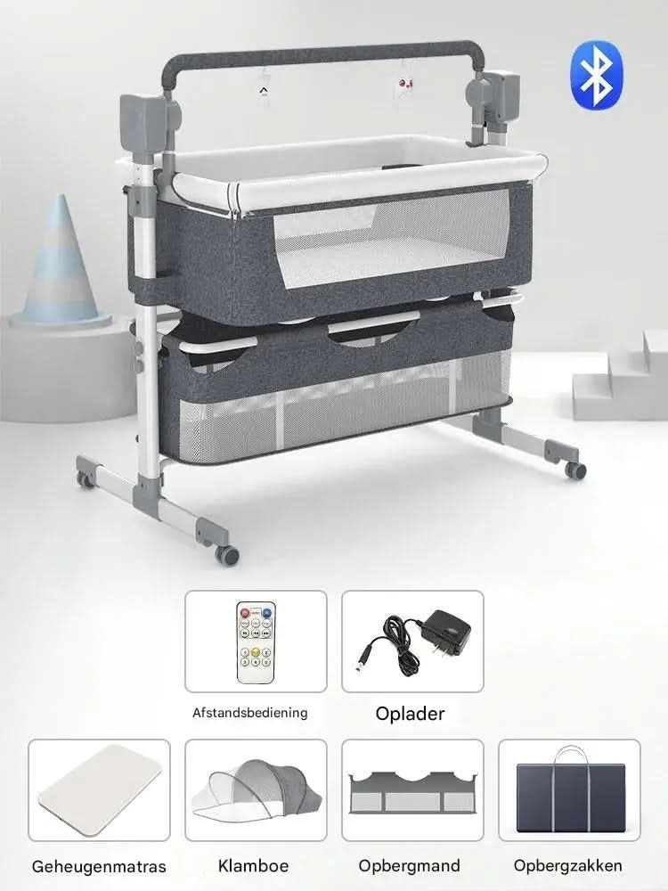 Movebaby™ Schommelbed met Klamboe | Wieg & Speelbed voor Pasgeborenen Movebaby